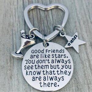 Best Friends Keychain-Good Friends Heart Keychain- Friend Jewelry- Martini